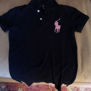 Ralph Lauren black w pink polo pony. Size small